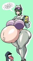 1girls arknights big_ass big_belly big_breasts ela_(rainbow_six) female green_hair huge_ass huge_belly huge_breasts hyper_ass hyper_belly hyper_breasts mrblackeye pregnant pregnant_belly pregnant_female rainbow_six