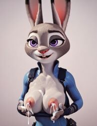 ai_generated breasts_out budenhoso disney female female_focus female_only judy_hopps milk milk_squirt stable_diffusion tits_out zootopia