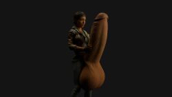 3d alyx_vance blacklight9699 futa_only futanari half-life:_alyx half-life_2 huge_cock hyper_penis neutral_background penis_expansion very_long_penis