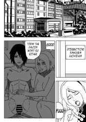 1boy 1girls annoyed ashamed bored boruto:_naruto_next_generations censored comic couple english_text english_translation erectile_dysfunction female flaccid_penis frustrated frustration healing husband_and_wife looking_at_partner looking_at_penis male male/female male_with_female monochrome naruto ninrubio penis sakura_haruno sighing unexistent