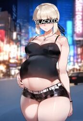 1girls ai_generated alternate_breast_size artoria_pendragon artoria_pendragon_(alter) blacked blonde_hair breasts censored_eyes fate/grand_order fate_(series) female hi_res high_resolution large_breasts light-skinned_female light_skin long_hair naughty_face pale-skinned_female pale_skin pregnant saber_alter stable_diffusion thick_thighs thighs yellow_eyes