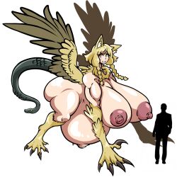 big_ass big_belly big_breasts chimera huge_ass huge_belly huge_breasts hyper_ass hyper_belly hyper_breasts hyper_pregnancy lion monster monster_boy monster_girl mrblackeye pregnant pregnant_belly pregnant_female sphinx wings yellow_hair