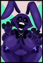 1girls areolae black_sclera bowtie breasts bunny_ears chubby chubby_female cxsafsfqwr_(moroon_gag) female female_only five_nights_at_freddy's friday_night_funkin friday_night_funkin_mod ghost ghost_girl jaymood large_breasts moroon_gag navel nipples open_mouth ourple_guy_(fnf_mod) purple_skin rule_63 rwqfsfasxc_(five_nights_at_freddy's) shadow_bonnie shadow_bonnie_(fnaf) tagme teeth thick_thighs twitter_username