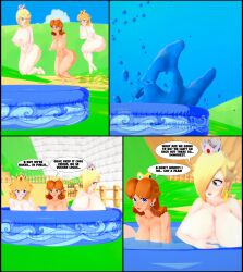 3d 3girls amanwithnoplan comic embarrassed_nude_female female mario_(series) multiple_girls princess_daisy princess_peach princess_rosalina super_mario_bros.