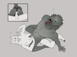 anal anal_sex animal_genitalia animal_penis anus ass ass_focus blaidd_(elden_ring) butt_focus canid canine canine_genitalia canine_penis canis chest_tuft cowgirl_position duo elden_ring female from_front_position fromsoftware fully_sheathed fur genitals grey_body grey_fur heart_symbol hi_res knot looking_pleasured male male/male male_penetrated male_penetrating male_penetrating_anthro male_penetrating_male mammal muscular navel nipples on_bottom on_top open_mouth organs penetration penile penile_penetration penis penis_tip purple_eyes raised_tail redwulf24 riding riding_cock scar sex sheath simple_background sitting_on_another spread_legs spreading stomach tail teeth tongue tuft vein veiny_penis wolf ych_(character)