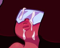 2023 brown_hair cartoon_network cum cum_on_face cum_on_glasses digital_media_(artwork) facial garnet_(steven_universe) gem_(species) happy headshot_portrait pleased pleased_expression red_skin steven_universe unhombre