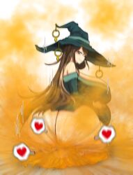 brown_hair fart fart_fetish huge_ass pixiv ragi_fart_(artist) witch witch_hat