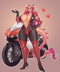 anthro anthrofied big_breasts bodysuit boots breast breasts curvy curvy_female curvy_figure dragon dragon_girl female female_only friendship_is_magic furry gloves high_heel_boots high_heels horned_tail humanized large_breasts leather leather_boots leather_clothing leather_gloves motorcycle motorcycle_suit my_little_pony my_little_pony_friendship_is_magic nauth nauth_le_roy oc older_female original original_character original_characters red_hair thigh_boots thigh_highs thighhigh_boots thighs tight_clothing