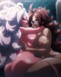 2girls android_21 dindakai dragon_ball dragon_ball_fighterz dragon_ball_z majin_android_21 tagme yuri