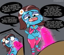 adult_on_young age_difference aged_up anthro armwear balls big_penis blue_body blue_fur blush bodily_fluids body_writing cartoon_network chastity_cage chastity_device choker clothed clothing collar crossdressing cub cum cum_in_mouth cum_inside dialogue digital_media_(artwork) domestic_cat duo elbow_gloves english_text erection felid feline felis femboy fingers flat_chastity_cage footwear forced fur genital_fluids genitals gloves gumball_watterson hair handwear hi_res high_heels homophobic_slur instant_loss_2koma interspecies jewelry legwear male male/male male_cub male_only male_penetrated male_penetrating male_penetrating_male mammal necklace nipples nude older_male older_on_young open_mouth oral overweight overweight_male patrick_fitzgerald penetration penile penis profanity questionable_consent saliva sex shoes slur sound_effects speech_bubble stockings tail text the_amazing_world_of_gumball thick_thighs thigh_highs tongue unsupported_chastity_cage unusual_anatomy unusual_genitalia unusual_penis vowelless vowelless_sound_effect vwhiskers wig young young_anthro young_male young_penetrated younger_penetrated