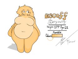 2024 anthro anthro_only big_belly big_breasts biscoff_(thedudethatdraw) breasts bunny bunny_ears bunny_girl character_sheet chubby chubby_female convenient_censoring female furry furry_female hidden_nipples huge_breasts nude refrence thedudethatdraw thedudethatdraw_(artist) thick_thighs wide_hips yellow_body yellow_fur