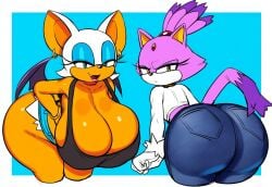ai_generated ass ass_focus ass_to_ass bat big_ass big_breasts big_butt blaze_the_cat booty breasts butt_focus butt_to_butt curvaceous curvaceous_body curvaceous_female curvaceous_figure curves curvy curvy_body curvy_female curvy_figure curvy_hips feline gigantic_ass gigantic_breasts hand_heart heart huge_ass huge_breasts huge_butt jean_shorts jeans lubbasdump massive_ass massive_breasts rouge_the_bat sega shorts smug sonic_(series) sonic_the_hedgehog_(series)