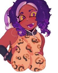 big_breasts female_only fuzzy_octoling octoling_girl splatoon splatoon_3 squarekingcup tagme