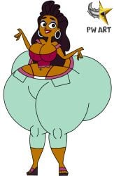 1girl 2d accurate_art_style anne_maria_(tdi) artist_logo big_breasts bottom_heavy busty clothed clothed_female color earrings female female_only full_body full_color fully_clothed gigantic_thighs high_heels hoop_earrings hourglass_figure huge_breasts hyper_ass massive_ass non-nude pointerwarriorart sandals tagme thick_thighs total_drama:_revenge_of_the_island total_drama_(series) total_drama_island transparent_background wedge_heels wide_hips