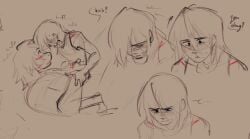 comic comic_panel continuation deltanoir deltarune dialogue expressions kissing kris_(deltarune) suggestive susie_(deltarune) thelostmoongazer undertale_(series) undertale_au