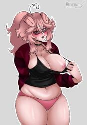 1female 1girls anniepants02 artist_name big_breasts bimbo black_choker blush breasts choker chubby chubby_female digital_drawing_(artwork) digital_media_(artwork) dog_ears dog_girl female female_only girl glasses grey_background heterochromia indie_virtual_youtuber indie_vtuber lady open_mouth pulling_clothing solo_female thick_thighs thighs twitch_streamer virtual_youtuber vtuber vtuberfanart woman youtuber