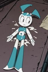 accurate_art_style ai_generated bukkake covered_in_cum embarrassed jenny_wakeman justsomebuddy my_life_as_a_teenage_robot xj-9