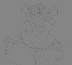 2025 2d 2d_(artwork) 2d_artwork :p arms_behind_head arms_up bandaged_arm breasts closed_eyes clothed clothing cultist fat_ass fat_butt female female_focus female_only forsaken_(roblox) heavensthroat large_ass nonbinary_(lore) ripped_clothing ripped_pants roblox roblox_game robloxian shortstack sketch smile solo solo_female solo_focus thick_thighs thighs tongue_out two_time wide_hips