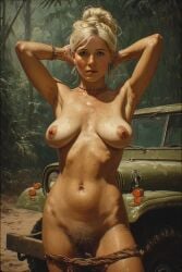 1girls ai_generated alone anime areolas big_breasts blonde_hair breasts bushy_pubes busty busty_female cartoony comic curvy curvy_figure elena_fisher female freckles hair_bun hairy hairy_pussy happy_trail hentai jeep jungle looking_at_viewer madagascar manga milf milf_body muddy naked naked_female natural_breasts naughty_dog nipples nude nude_female oil_painting_(artwork) posing posing_for_the_viewer pubic_hair pussy road sagging_breasts sexy sexy_pose snakoo1961 sunny uncharted uncharted_4 vagina watercolor_(artwork)