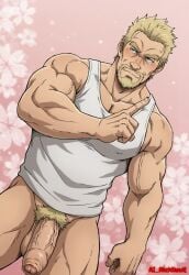 ai_art ai_generated askeladd beard blonde-haired_male blonde_hair cock male_focus male_only muscular muscular_male nickhoult pecs penis pubic_hair solo_focus solo_male toned toned_male uncircumcised uncircumcised_penis viking vinland_saga