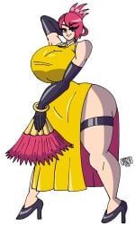 1girls akatsuki_blitzkampf alternate_ass_size alternate_breast_size alternate_version_available ass big_ass big_butt bracelet bracelets breasts butt commission curvy ecchi elbow_gloves en-eins_perfektewelt fan gigantic_ass gigantic_breasts gigantic_butt gloves high_heels huge_ass huge_breasts huge_butt kenkaranger large_breasts latex latex_gloves looking_at_viewer marilyn_sue_dajie pigtails qipao seducing_viewer seductive seductive_look seductive_pose seductive_smile smile smiling_at_viewer straps