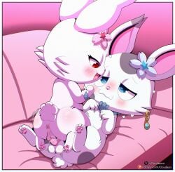 absurd_res accessory ageam_(sylvtasticalsylveon) anthro anthro_on_anthro anthro_penetrated anthro_penetrating anthro_penetrating_anthro anus ass balls blue_eyes blush cloudeon cowgirl_position cub dominant dominant_female duo female female_anthro female_penetrated flower flower_in_hair from_front_position fur genitals hair hair_accessory heart_symbol hi_res jewelpet lagomorph leporid male male/female male_anthro male_penetrating male_penetrating_female mammal markings on_bottom on_top penetration penile penile_penetration penis penis_in_vagina plant rabbit red_eyes ruby_(jewelpet) sanrio sega_fave sex spots spotted_body spotted_fur submissive submissive_male tapering_penis vaginal_penetration vulva white_body white_fur