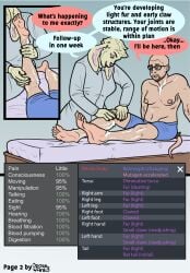 absurd_res anthro beard bottomwear breast_growth breasts claw_growth claws clothed clothing coat comic dialogue dizzy dock_(anatomy) doctor duo electronics english_text eyewear facial_hair female forced forced_transformation fur fur_growth game_console gameplay_mechanics gender_transformation glasses group growth gui gynomorph hair health_bar hi_res human human_to_anthro injection intersex kiri-anko lab_coat laboratory laboratory_equipment lagomorph leporid male mammal medical medical_gloves medical_instrument mid_transformation mtf_transformation murid murine mutagen nipples nude pain pants rabbit rat rat_tail rimworld rodent scientific_experiment scientific_instrument sequence species_transformation speech_bubble surgical_suture tail text topless topless_human topless_male topwear transformation transformation_sequence underwear