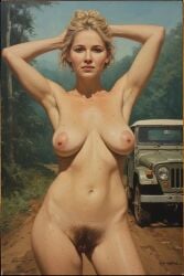1girls ai_generated alone anime areolas big_breasts blonde_hair breasts bushy_pubes busty busty_female cartoony comic curvy curvy_figure elena_fisher female freckles hair_bun hairy hairy_pussy happy_trail hentai jeep jungle looking_at_viewer madagascar manga milf milf_body muddy naked naked_female natural_breasts naughty_dog nipples nude nude_female oil_painting_(artwork) posing posing_for_the_viewer pubic_hair pussy road sagging_breasts sexy sexy_pose snakoo1961 sunny uncharted uncharted_4 vagina watercolor_(artwork)