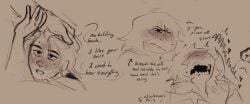 comic comic_panel continuation cumming deltanoir deltarune dialogue hand_on_head kissing kris_(deltarune) moan moaning saliva sketch suggestive susie_(deltarune) thelostmoongazer undertale_(series) undertale_au