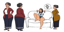 2girls coastline_chronicles dwproductions01 elena_montoya_(coastline_chronicles) granddaughter grandmother jersey latina scolding thick_thighs