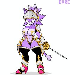 big_ass big_breasts blaze_the_cat outcome_memories sir_percival_(sonic_and_the_black_knight) sword