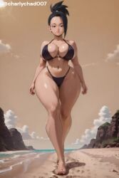 ai_generated beach big_breasts bikini charlychad007 dragon_ball dragon_ball_super kale tagme video walking wide_hips