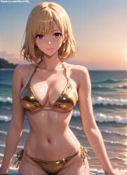 1girls 2d ai_generated ass athletic athletic_female bare_shoulders belly big_breasts bikini bikini_bottom bikini_top blonde_female blonde_hair blonde_hair_female cha_hae_in chest curvy curvy_figure cute cute_face detailed eyelashes eyeshadow female female_only fit fit_female focus high_quality legs light-skinned_female light_skin lips lipstick looking_at_viewer makeup mascara medium_breasts midriff navel nero100 outdoors outside pale-skinned_female pale_skin perky_breasts posing purple_eyes seductive seductive_look solo_leveling stable_diffusion swimsuit swimwear tagme thighs thin_thighs thin_waist