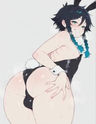 ai_generated ass femboy genshin_impact meupfem naughty_face otoko_no_ko sissy sweat sweatdrop sweating tagme venti_(genshin_impact) yaoi