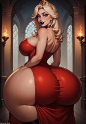 ai_animation ai_art ai_generated animated ass_bigger_than_body ass_bigger_than_head ass_clapping ass_focus big_ass big_butt blonde_female blonde_hair buckshotai castle giant_ass jiggling_ass leaning_forward oc original_character princess_anya_(buckshotai) red_dress shaking_ass shaking_butt tagme twerk twerk_hypnosis twerking video
