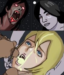 2boys 2boys2girls 2girls bangs bangs_between_eyes bangs_over_one_eye beautiful beautiful_girl black_hair blonde-haired_female blonde_female blonde_hair blonde_hair_blue_eyes blue_eyes broken_rape_victim comic_panel cum cum_in_mouth cum_in_pussy cum_on_face cumshot cumshot_in_mouth cumshot_into_mouth cumshot_on_face dark_penis dark_skin double_facial face_focus facepaint facial fanart filled_with_cum fit fit_female focus focus_on_human focus_on_penis forced forced_oral game_over game_over_rape genital_focus genitals holding holding_from_behind holding_head holding_penis interracial light-skinned_female light_skin looking_down looking_down_at_another looking_down_at_partner looking_up looking_up_at_another looking_up_at_partner moon mouth_shot mouthful night night_sky open_mouth parasite_in_city pink_lips pixel_factory protagonistsub_antagonistdom raped_by_enemy raped_female raped_girl red_eyes submissive submissive_female threesome threesome_blowjob threesome_sex video_game_character video_games zombie