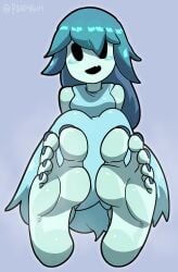 1girls barefeet barefoot blue_body blue_dress blue_hair blue_nails blue_skin blush clothed clothing feet female female_only foot_fetish ghost ghost_girl reathroch smile soles spooky spooky's_house_of_jump_scares spooky's_jump_scare_mansion spooky_(shojs) sweat sweaty sweaty_feet toenails toes watermark