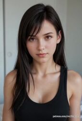 ai_generated animated black_hair brown_hair brunette_hair eye_contact final_fantasy final_fantasy_vii flashing flashing_breasts long_hair medium_breasts red_eyes santanai sound tagme tifa_lockhart video