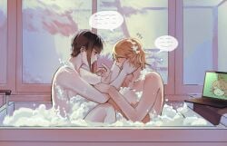 1girls bath breasts celestia_ludenberg danganronpa female fujisaki_chihiro nude oniontina tagme