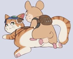 absurd_res anus balls blizzard_entertainment clothed clothing cricetid doggy_style domestic_cat duo eyewear felid feline felis female feral fika_(overwatch) from_behind_position genitals goggles hammond_(overwatch) hamster hi_res male male/female mammal mounting overwatch overwatch_2 partially_clothed penetration penile penile_penetration penis penis_in_vagina porldraws rodent sex vaginal_penetration vulva