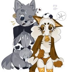 2026 2girls annoyed annoyed_expression bell bell_accessory bell_collar big_breasts big_thighs blushcrunch_studio bushy_eyebrows cat_ears cat_outfit cat_tail cow_bikini cow_print dandy's_world dandys_world ears_up eclipse_(dandy's_world) eyes_half_closed eyes_half_open female_only females_only finished flat_chest flat_chested fluffy_ears fluffy_tail furry furry_female girl_only girls_only gloves half_moon half_naked half_naked_female hand_on_head heart hearts_around_head jealous jealous_female jealousy liamai long_eyelashes long_socks long_stockings moon no_sex_(yet) no_shirt no_text paw_on_head pussy_visible_through_panties ribecca roblox self_upload shiny_breasts shiny_skin shiny_tits shirtless shirtless_(female) shirtless_female skeleton speech_bubble teasing thick_thighs toon_(dandy's_world) two-tone_fur wiggle_lines wobbling_breasts wolf_girl yuri