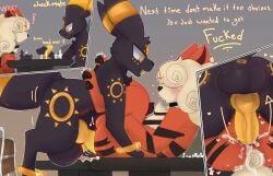 14:9 anal anal_sex ass balls big_balls big_penis black_body black_fur blonde_hair chess deity_(furrednoodle) duo english_text feral fur furniture genitals gold_(metal) hair hi_res huge_balls huge_cock jozz_(growlithe) jozzdagoat looking_at_another looking_at_partner lying male male/male nintendo on_back open_mouth orange_body orange_fur penetration penis pokemon pokemon_(species) symbol table text yellow_penis