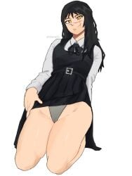 black_hair cameltoe chainsaw_man curves cute cute_face female female_focus female_only holding_up_skirt looking_at_viewer pale-skinned_female panties_peek presenting_panties pussy_peek scar_across_eye scar_across_nose scars scars_on_face school_uniform sexy sexy_female sharp1e showing_off_panties skirt_lift skirt_up solo solo_focus thick_thighs thighs tiny_waist v_line yellow_eyes yoru_(chainsaw_man)