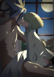 2boys after_sex androgynous bob_cut clothing femboy galo_thymos gay lio_fotia male promare questionable short_hair size_difference stockings thighhighs twink wholesome yaoi