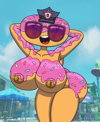 roxakukira constable_sprinkle fortnite fortnite:_battle_royale big_breasts breasts female female_only 1girls donut policewoman sunglasses 2026 object_head open_mouth butt big_butt police_hat epic_games anthro simple_background day looking_at_viewer completely_naked completely_naked_female naked naked_female