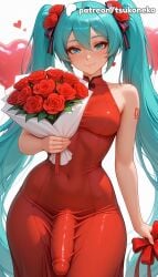 1futa 2026 ai_assisted ai_generated anime aqua_hair artist_name bouquet bulge explicit flower futanari hatsune_miku hi_res high_quality high_resolution highres long_hair miku_hatsune number_tattoo patreon patreon_username penis pink_rose red_flower red_rose rose shoulder_tattoo smile solo stable_diffusion tattoo tsukoneko twintails valentine's_day valentines_day very_long_hair vocaloid watermark