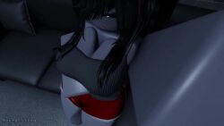 1girls 3d animated areolae big_breasts blue_skin breasts breasts_out clothing esralithea flashing flashing_breasts nipples roblox robloxian saeko_sokyo shirt_lift solo source_request tagme thighs video watermark