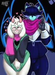 big_penis deltarune hand_on_ass hi_res hiding knight_armor kris_(deltarune) misterj part_1 penis ralsei secret