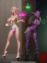 big_breasts collar collar_only collared dark_elf elf elf_ears elf_female elf_girl high_heels horny jewel_buttplug jewel_on_forehead jewelry light_elf light_skin nastyplatypus nsfw pierced_belly_button pierced_clitoris pierced_ears pierced_nipples pierced_nose pierced_tongue prostitute prostitution