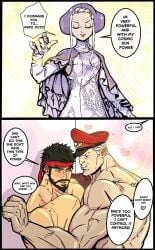 bara beard big_pecs capcom female gay ingrid_(capcom) m_bison male muscular muscular_male rocckart ryu_(street_fighter) street_fighter street_fighter_6 yaoi_with_female_audience